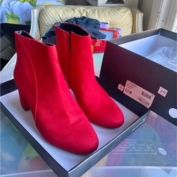 Red Ankle Boots for Women - Picture 1 of 5